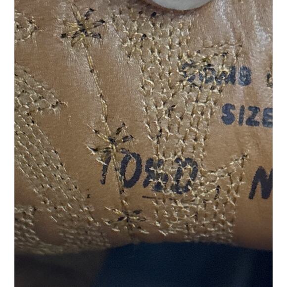 Nocona Mens 10.5 Antique Tan Calf Leather 13 Inch Pull On Cowboy Boots Western - Picture 9 of 9